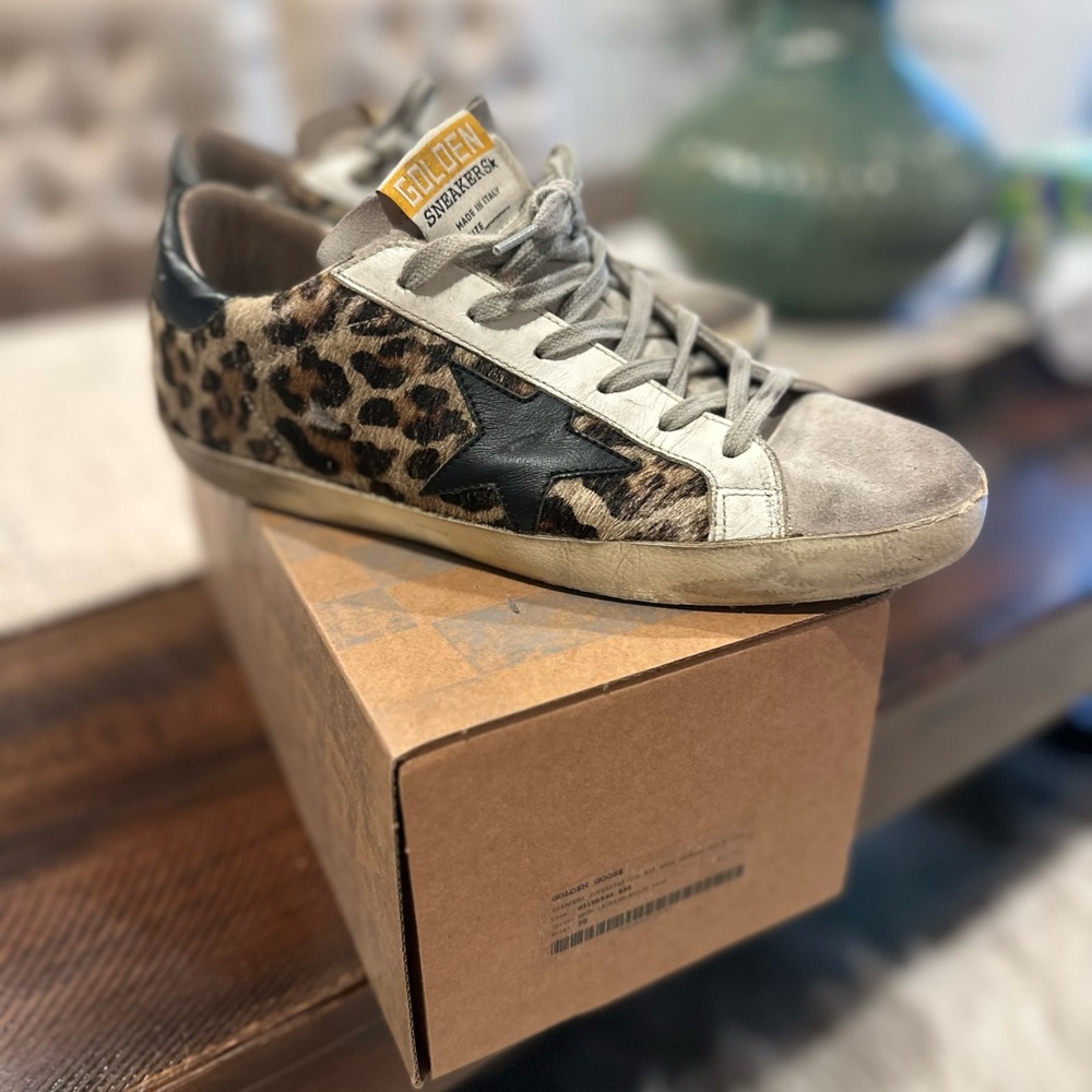 Golden Goose Leopard Print Sneakers